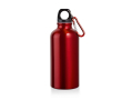 Gourde en aluminium avec mousqueton couleur rouge