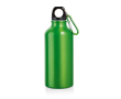 Gourde en aluminium avec mousqueton couleur vert clair