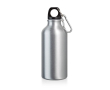 Gourde en aluminium avec mousqueton couleur argenté mat
