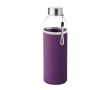 Gourde en verre personnalisée avec étui couleur violet