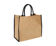 Sac cabas personnalisé en toile de jute couleur noir