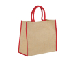 Sac cabas personnalisé en toile de jute couleur rouge