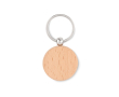 Porte-clés personnalisé rond en bois couleur bois