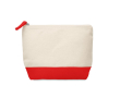 Trousse de toilette personnalisable en coton couleur rouge