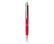 Stylo avec des finitions en caoutchouc souple couleur rouge