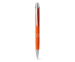 Stylo avec des finitions en caoutchouc souple couleur orange