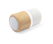 Enceinte lumineuse LED en bambou naturel couleur bois