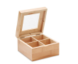 Boîte en bambou pour thé avec séparation couleur bois
