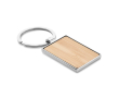 Porte-clés rectangulaire en bambou couleur bois