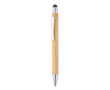 Stylo tactile avec logo en bambou couleur bois