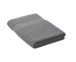 Serviette avec logo en coton organique couleur gris