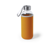 Petite bouteille en verre avec étui coloré couleur orange