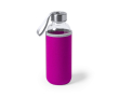 Petite bouteille en verre avec étui coloré couleur fuchsia