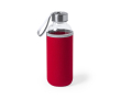 Petite bouteille en verre avec étui coloré couleur rouge