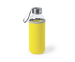Petite bouteille en verre avec étui coloré couleur jaune