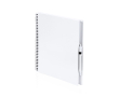 Cahier à spirale écologique avec stylo couleur blanc