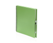 Cahier à spirale écologique avec stylo couleur vert