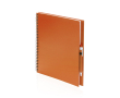 Cahier à spirale écologique avec stylo couleur orange