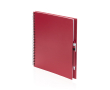 Cahier à spirale écologique avec stylo couleur rouge