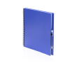 Cahier à spirale écologique avec stylo couleur bleu