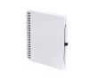 Cahier à spirale personnalisé avec stylo couleur blanc