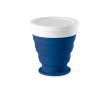 Verre de voyage pliable publicitaire couleur bleu