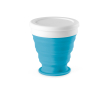 Verre de voyage pliable publicitaire couleur bleu ciel