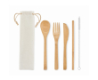 Couverts personnalisés en bambou couleur beige