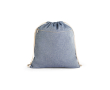 Sac cordon publicitaire en coton recyclé couleur bleu