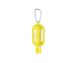 Gel hydroalcoolique avec mousqueton couleur jaune