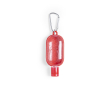 Gel hydroalcoolique avec mousqueton couleur rouge