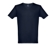 Flocage sur t-shirt blanc pour entreprise couleur bleu marine