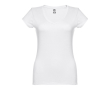 T-shirt floqué avec col V pour femme 150 g/m2 couleur blanc
