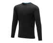 T-shirt bio à manches longues pour hommes couleur noir