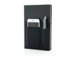 Carnet avec trois pochettes intégrées couleur noir