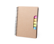 Carnet avec notes autocollantes colorées couleur beige