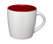 Tasse avec extérieur blanc et intérieur coloré couleur rouge foncé
