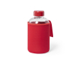 Design original de gourde en verre avec étui couleur rouge