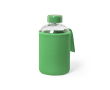 Design original de gourde en verre avec étui couleur vert