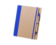 Carnet à spirale en carton recyclé couleur bleu