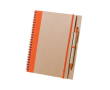 Carnet à spirale en carton recyclé couleur orange