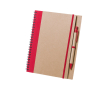 Carnet à spirale en carton recyclé couleur rouge