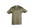 T-shirts basiques pour enfants personnalisés couleur vert militaire