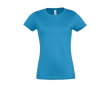 T-shirt femme personnalisé pour entreprise couleur cyan