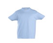 Modèle enfant de tee shirt publicitaire couleur bleu pastel