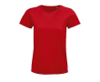 T-shirt éco femme en matières organiques couleur rouge