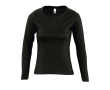 T-shirt femme à manches longues avec logo couleur noir
