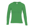 T-shirt femme à manches longues avec logo couleur vert