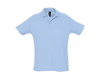 Polo en coton personnalisé avec la marque couleur bleu pastel
