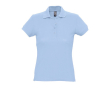 Polo femme personnalisable avec logo couleur bleu pastel